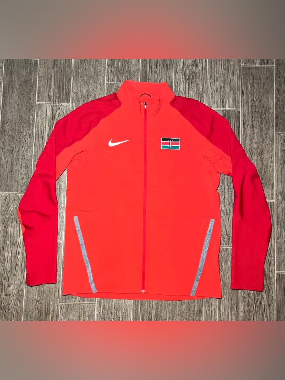 Nike Kenya National Team Jacket Mens Large Red Olympics Running Track Field - Picture 1 of 8